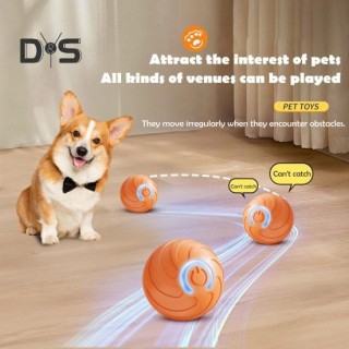 Rollball für Haustiere mit LED-Licht, gegen Langeweile und Stress, intelligenter interaktiver Springball für Katzen und Hunde