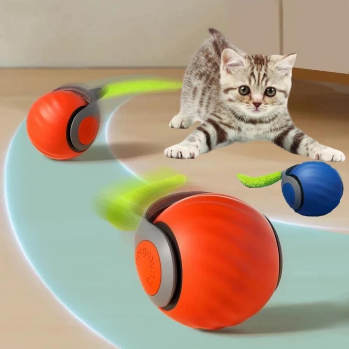 2024 Neuer interaktiver Katzenspielzeugball mit kleinem Schwanz, rollender Ball, geeignet für Katzen- und Hundespielzeug für