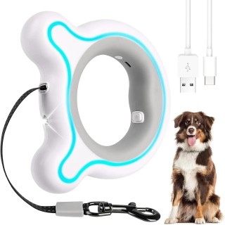 Einziehbare Hundeleine, 360° verwicklungsfrei, 9,8 Fuß starkes Nylonband, 1-Knopf-Handbremse, Hundeleine zum Spazierengehen,