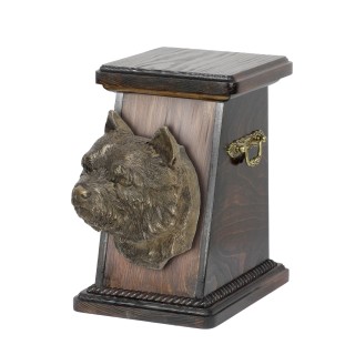 Norwich Terrier - Urne für Hundeasche, elegante Urne mit Statue, Gedenkurne mit Hundebüste der Marke Art-Dog braun
