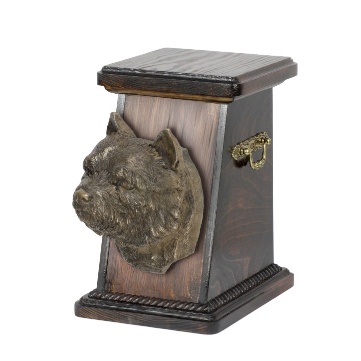 Norwich Terrier - Urne für Hundeasche, elegante Urne mit Statue, Gedenkurne mit Hundebüste der Marke Art-Dog braun