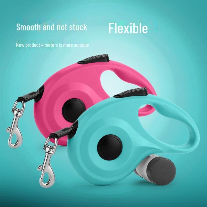 Automatisch einziehbare Hundeleine für kleine und mittelgroße Hunde – Seil und Kette zum Spazierengehen mit Haustieren im Fre