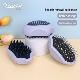 Badebürste zur Tierhaarentfernung: Massagekamm für Hunde und Katzen mit Stahlnadeln Massage Brush