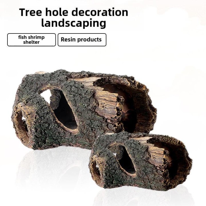 Aquarium Dekoration: Kunstharz-Bastelarbeiten mit Holzfass und Baumresten