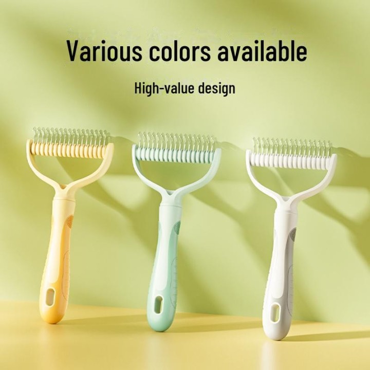 Doppelseitiger Entwirrungskamm für Haustiere für Hunde und Katzen – Werkzeug zur Haarentfernung gegen Verfilzen Trumpet graue