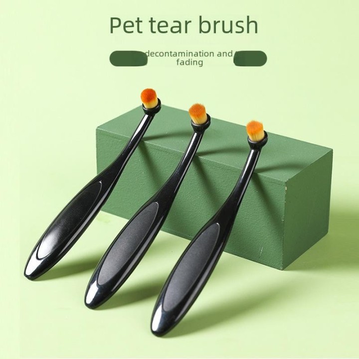 „Reinigungsbürste für Tränenflecken und Schleim im Auge von Haustieren“ Pet cleaning soft brush schwarz