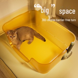 Extra große, spritzwassergeschützte, offene Katzentoilette mit Deodorant Medium