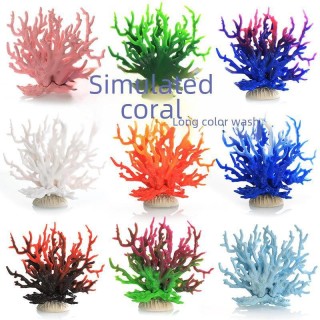 Dekorative künstliche Korallenzweige und Steingarten für Aquarien CT147 weiß/blau