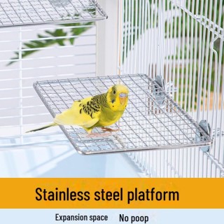 „Vogelspielzeugplattform aus Edelstahl – Tigerfell und schwarzes Phönix-Design für Vogelkäfige“ small