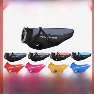 Reflektierende, wasserdichte Winterjacke für große Hunde – Winddichter und warmer Haustiermantel XL rose rot