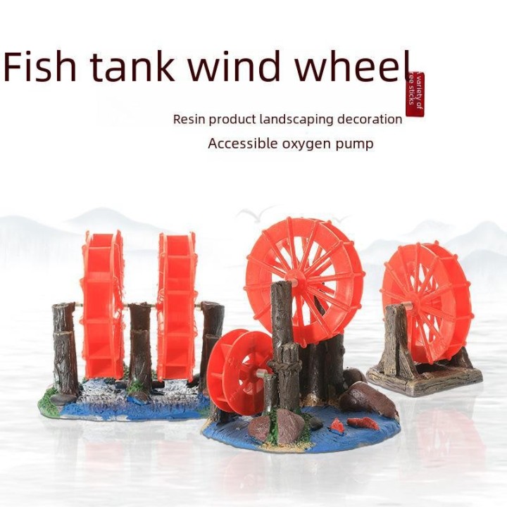 Windmühlenrad-Ornament für Aquarien mit Sauerstoffpumpe G09L03