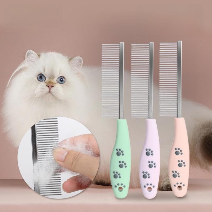 Tierbedarf – Fellpflegekamm mit Stahlnadeln für Hunde und Katzen – entfernt lose Haare und entwirrt das Fell. 91907 schwarz