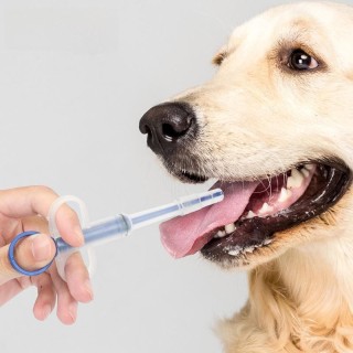 Medikamenten-Fütterungsspritze für Hunde - Medikamenten- und Wasserspender-Stick für Haustiere 15.3*6*1.5cm blau