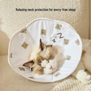 Cartoon-Bär-Haustierhalsband: Anti-Leck-Kopfbedeckung für Katzen und Hunde zur Sterilisation XS, Elizabethan lap puppy gelb