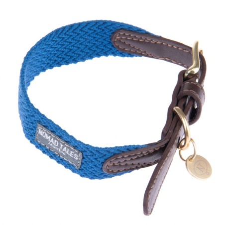 Nomad Tales Bloom Halsband, sapphire - Größe XS: 30 - 36 cm Halsumfang, 25 mm breit