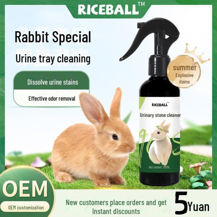 Kaninchen Urin und Kot Reiniger: Desodorierendes Toilettenchassis-Reinigungsmittel Rabbit Urinary Stone Cleaner schwarz