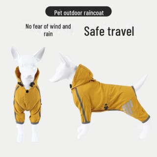 „Wasserdichter Regenmantel für vierbeinige Hunde aller Größen – Ideal für regnerische Tage im Freien“ S rosa