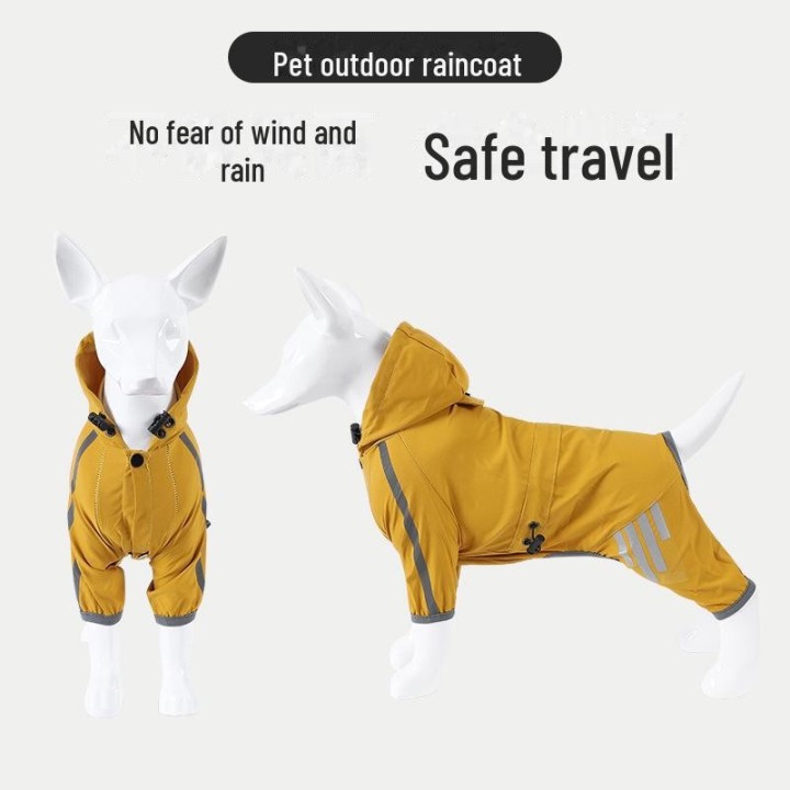 „Wasserdichter Regenmantel für vierbeinige Hunde aller Größen – Ideal für regnerische Tage im Freien“ S rosa