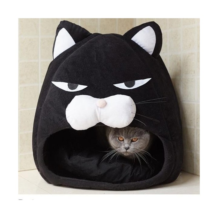 Katzenform, hochwertiges, kreatives Hundehaus, Baumwollbett, kleines Haustier, Katzenbett, faltbares Katzenbett für Hunde 38*