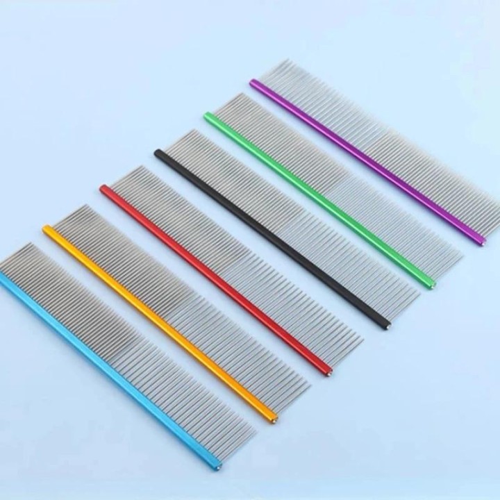 Leichter Haustierkamm aus Aluminium, 6 Farben optional, professioneller Hundepflegekamm, Welpenreinigung, Haarschneiderbürste