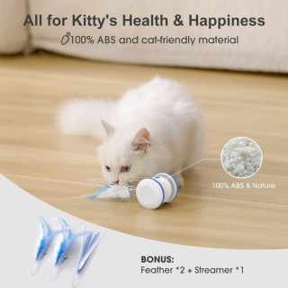 Interaktives Katzenspielzeug, automatisch bewegliches Katzenmausspielzeug, Katzenjagdspielzeug mit neckender Feder, über USB