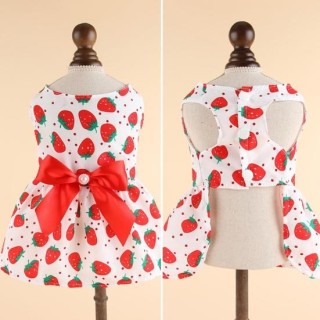 Dekorative, schweißabsorbierende Welpenkleidung, langlebiger Haustierrock mit Schleife im Prinzessinnen-Stil S rot