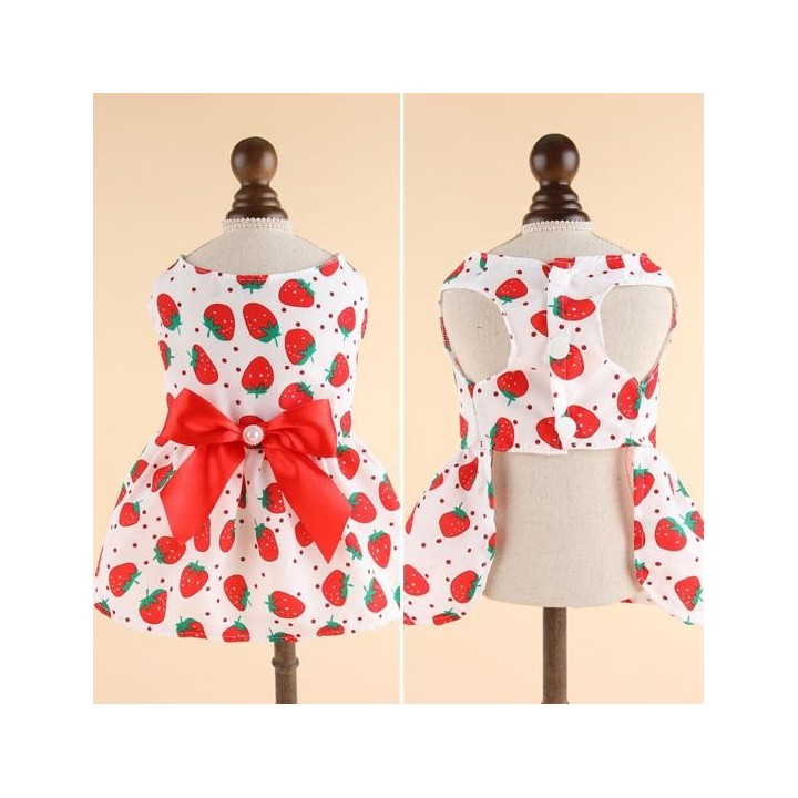 Dekorative, schweißabsorbierende Welpenkleidung, langlebiger Haustierrock mit Schleife im Prinzessinnen-Stil S rot