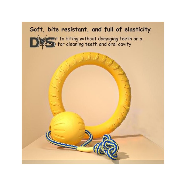 Hunde-Frisbee-Spielzeug, Anti-Biss-Puller, Trainingsring, Hundekauball für aggressive Kauer, interaktives Fang- und Apportier