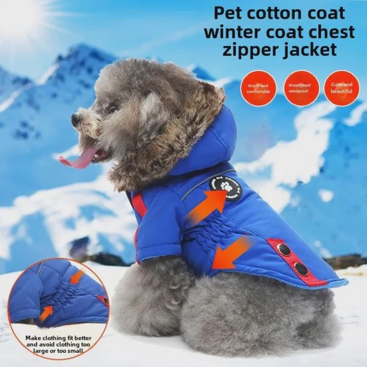 Baumwollmantel für Haustiere: Herbst & Winter Hundebekleidung für Welpen DZ276, M schwarz