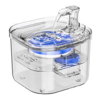 WF160 Katzenwasserbrunnen mit intelligenter Induktion, 1,8 l/61 Unzen, transparenter Haustiertrinkbrunnen, automatischer Wass