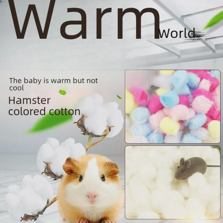 Reinweiße Wattebällchen für Hamster – langes, warmes Plüschnest für Herbst und Winter 50 capsules weiß