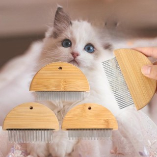 Flohkamm für Haustiere: Hölzernes Pflegewerkzeug zur Entfernung von Katzen- und Hundehaaren 29 teeth comb