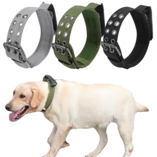 Robustes taktisches Hundehalsband, militärisches Training, Nylon-Hundehalsband mit Kontrollgriff, Metallschnalle, reflektiere