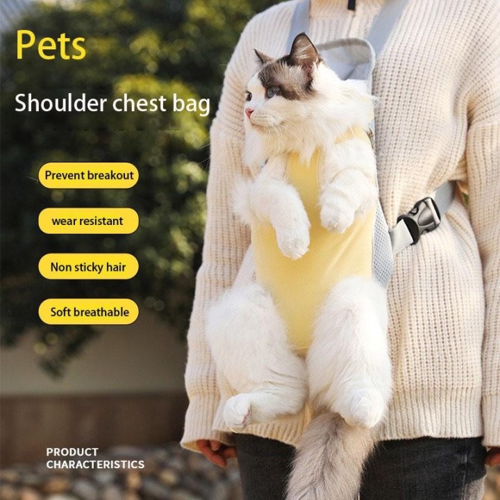 Brust-Rucksack für Katzen, tragbar, 600D Oxford, Tragetasche für kleine Welpen, atmungsaktiv, Haustierzubehör, Transport und