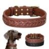 Hundehalsband aus Kuhleder, Leine, echtes Leder, große Hundehalsbänder, geflochtene Haustierhalsbänder für mittelgroße und gr