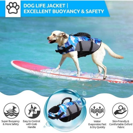 Hunde-Schwimmweste, Ripstop-Haustier-Sicherheits-Schwimmweste, verstellbare Hunde-Lebensretter-Weste, Tarn-Badeanzug XS rosa