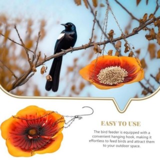 Vogelbad zum Aufhängen, Glas, Blumen-Design, Bienen-Bewässerungsstation aus Eisen, Schmetterlingsbadeschale für den Außenbere