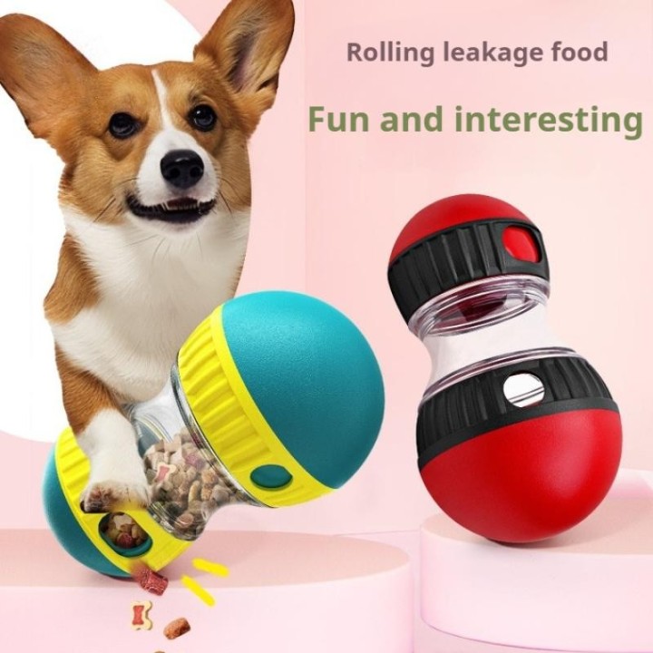 Haustierprodukte Rollender Futter-Leckball Slow Food Training Hundespielzeug rot