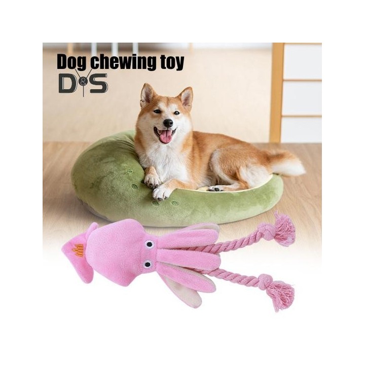 Hundespielzeug aus Plüsch mit Gesang, Oktopus-Form, Kauspielzeug für Haustiere, Zahnreinigungsspielzeug, interaktives Hundesp