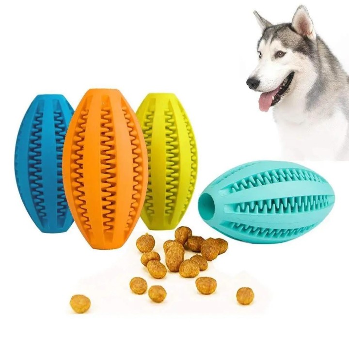 Kauspielzeug für Hunde, Zahnreinigungs-Snackball, Hundespielzeugball aus Naturkautschuk, super robust, interaktiv, federnd, H