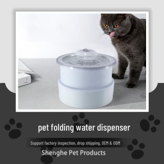 Automatischer Smart Pet-Wasserbrunnen mit Umwälzfilter für Katzen Folding water dispenser milch-weiße