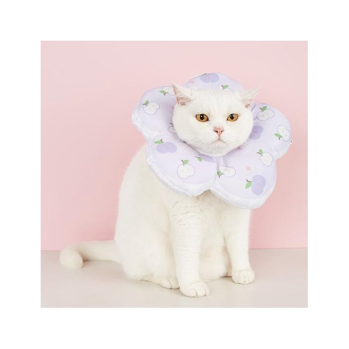 Genesungshalsband für Haustiere, verstellbarer Kordelzug, Katzenkegel mit Blumenmotiv, um das Lecken zu stoppen, weiche elisa