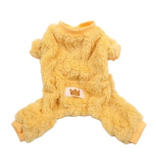 Neue solide Winter Hund Overall Katze Mantel Welpen Warmen Mantel Haustier Hoodie Jacke 5 Größen 6 Farben XS beige