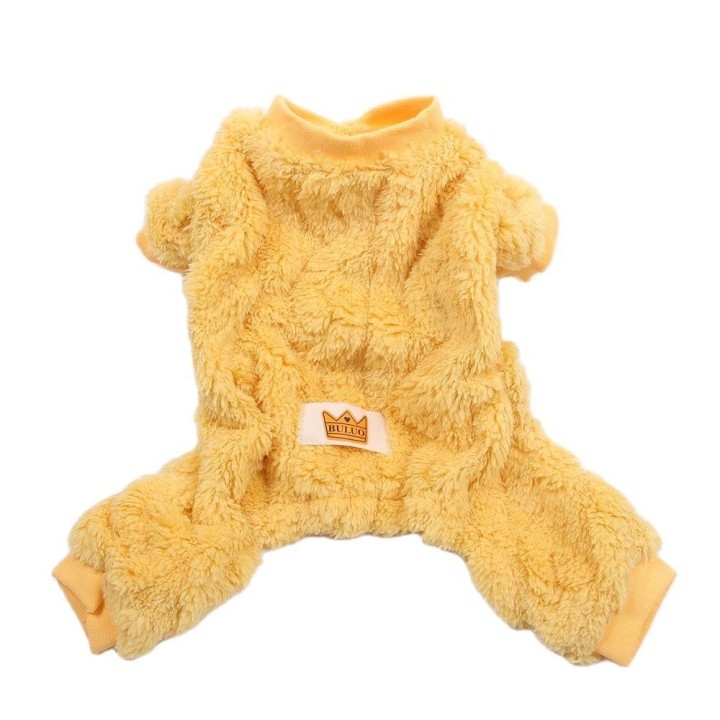 Neue solide Winter Hund Overall Katze Mantel Welpen Warmen Mantel Haustier Hoodie Jacke 5 Größen 6 Farben XS beige