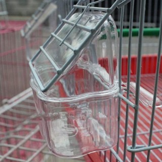 Sittich-Futterspender, sauberer Futterspender aus Kunststoff für Papageien mit Sitzstange, Fütterung für Conure, Nymphensitti