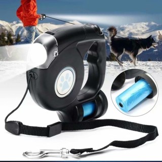 Heimtierbedarf, Hundehalsband, Leine, automatisch einziehbare Leine, 4,5 m, LED-Taschenlampe, Haustier-Hundeleine, Leine mit