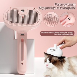 Elektrischer Haustier-Sprühkamm, selbstreinigend, über USB wiederaufladbar, mit Wasserspender, Schuppen, entfernt statisch fl
