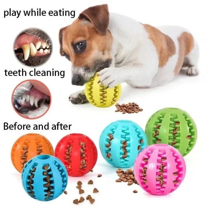 Hundespielzeug aus Naturkautschuk, Kauspielzeug für Hunde, Zahnreinigungsball, extra robuster, interaktiver Elastizitätsball,