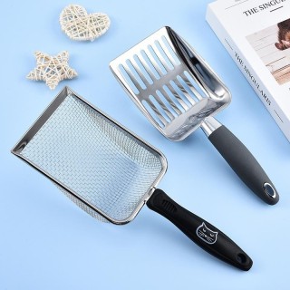 Katzenstreuschaufel aus Bentonit mit Edelstahlgeflecht – 8 Maschen Rudina Hühnerschaufel Haustier-Werkzeug White