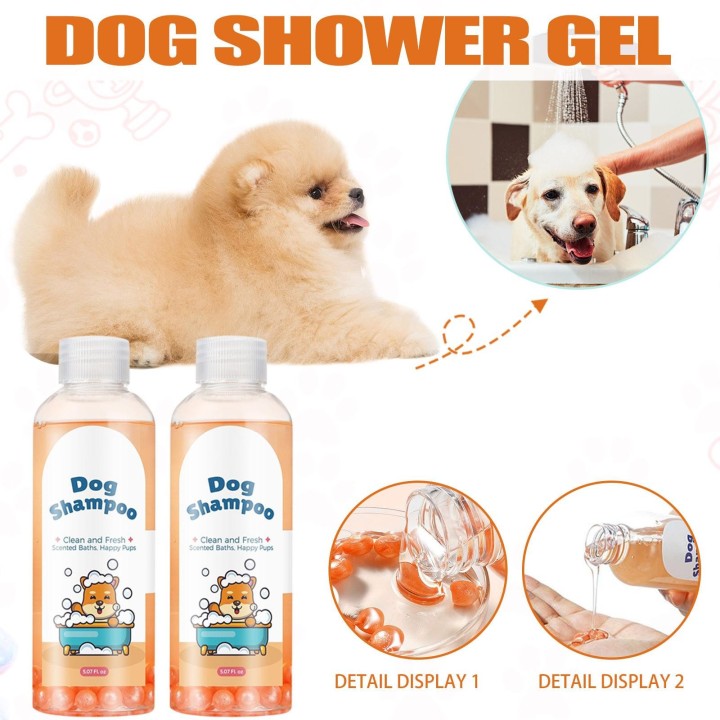 Haustiershampoo, parfümiertes Hundeshampoo und Haarwaschmittel zur Befeuchtung und Reinigung von Tierhaaren, 150 ml orange